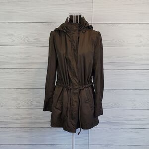 Forever 21 Dark Brown Hooded Utility Jacket Womens Size S